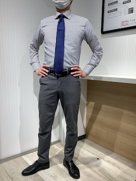 「紺」｜TOKYO SHIRTS OUTLET 福岡マリノアシティ店さん（メンズ・172cm）の春コーディネート