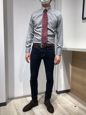 「アイテム（ビジネスシャツ）」を使った、TOKYO SHIRTS OUTLET 福岡マリノアシティ店さん（メンズ・172cm）の秋コーディネート