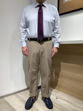 「アイテム（ネクタイ、パープル系）」を使った、TOKYO SHIRTS OUTLET 福岡マリノアシティ店さん（メンズ・169cm）の夏コーディネート