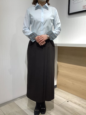 「アイテム（ビジネスシャツ）」を使った、TOKYO SHIRTS OUTLET 福岡マリノアシティ店さん（レディース・160cm）の秋コーディネート
