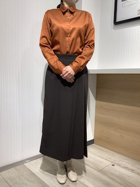「アイテム（ビジネスシャツ）」を使った、TOKYO SHIRTS OUTLET 福岡マリノアシティ店さん（レディース・160cm）の秋コーディネート