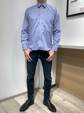 「アイテム（ビジネスシャツ）」を使った、TOKYO SHIRTS OUTLET 福岡マリノアシティ店さん（メンズ・172cm）の冬コーディネート