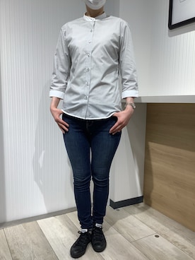 「アイテム（ビジネスシャツ）」を使った、TOKYO SHIRTS OUTLET 福岡マリノアシティ店さん（レディース・160cm）の春コーディネート