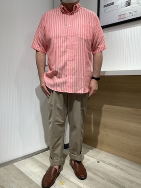 「アイテム（ポロシャツ）」を使った、TOKYO SHIRTS OUTLET 福岡マリノアシティ店さん（メンズ・169cm）の春コーディネート