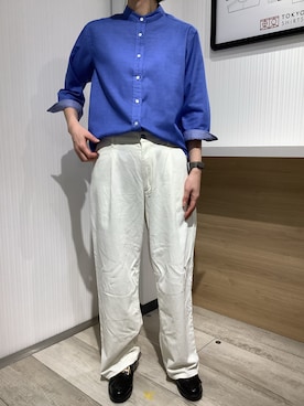「ブルー x ホワイト」｜TOKYO SHIRTS OUTLET 福岡マリノアシティ店さん（レディース・164cm）の春コーディネート