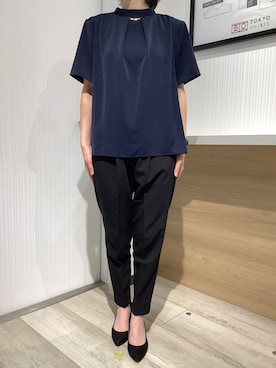 「紺」｜TOKYO SHIRTS OUTLET 福岡マリノアシティ店さん（レディース・164cm）の夏コーディネート