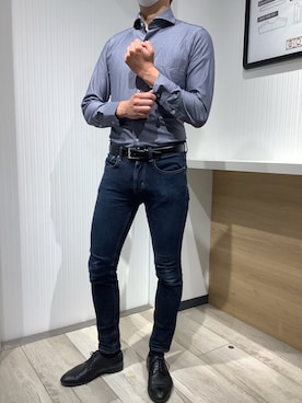 「アイテム（ビジネスシャツ）」を使った、TOKYO SHIRTS OUTLET 福岡マリノアシティ店さん（メンズ・172cm）の春コーディネート