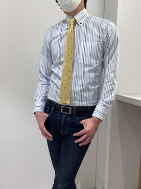 「ビジネスシャツ」｜TOKYO SHIRTS OUTLET 福岡マリノアシティ店さん（メンズ・170cm）の春コーディネート