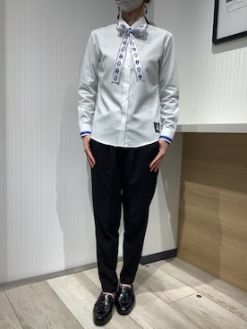 「アイテム（ビジネスシャツ）」を使った、TOKYO SHIRTS OUTLET 福岡マリノアシティ店さん（レディース・164cm）の冬コーディネート