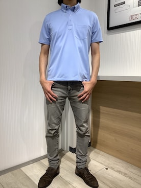 「アイテム（ポロシャツ）」を使った、TOKYO SHIRTS OUTLET 福岡マリノアシティ店さん（メンズ・172cm）の春コーディネート