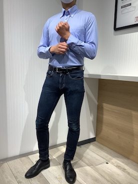 「アイテム（ビジネスシャツ）」を使った、TOKYO SHIRTS OUTLET 福岡マリノアシティ店さん（メンズ・172cm）の春コーディネート