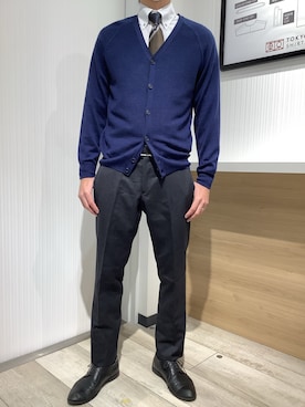 「アイテム（ビジネスシャツ）」を使った、TOKYO SHIRTS OUTLET 福岡マリノアシティ店さん（メンズ・172cm）の冬コーディネート