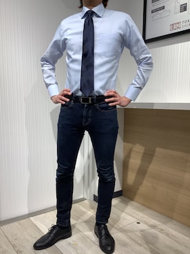 「アイテム（ビジネスシャツ）」を使った、TOKYO SHIRTS OUTLET 福岡マリノアシティ店さん（メンズ・172cm）の春コーディネート