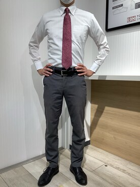 「ネクタイピン」｜TOKYO SHIRTS OUTLET 福岡マリノアシティ店さん（メンズ・172cm）の秋コーディネート