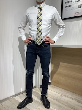 「黄色コーデ」｜TOKYO SHIRTS OUTLET 福岡マリノアシティ店さん（メンズ・172cm）の夏コーディネート