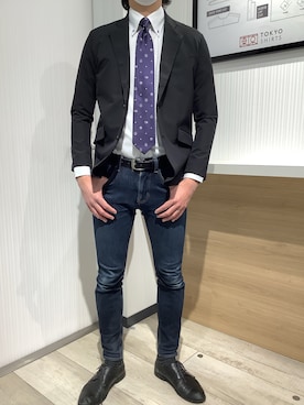 「アイテム（スーツジャケット）」を使った、TOKYO SHIRTS OUTLET 福岡マリノアシティ店さん（メンズ・172cm）の春コーディネート