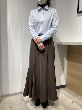 「アイテム（ビジネスシャツ）」を使った、TOKYO SHIRTS OUTLET 福岡マリノアシティ店さん（レディース・160cm）の春コーディネート