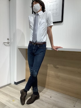 「アイテム（ビジネスシャツ）」を使った、TOKYO SHIRTS OUTLET 福岡マリノアシティ店さん（メンズ・172cm）の春コーディネート