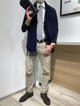 「アイテム（スーツジャケット）」を使った、TOKYO SHIRTS OUTLET 福岡マリノアシティ店さん（メンズ・172cm）の秋コーディネート