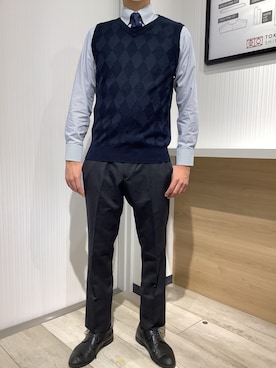 「ベストコーデ」｜「アイテム（フォーマルスーツ/小物）」を使った、TOKYO SHIRTS OUTLET 福岡マリノアシティ店さん（メンズ・172cm）の秋コーディネート