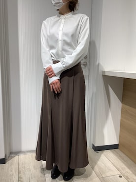 「アイテム（ビジネスシャツ）」を使った、TOKYO SHIRTS OUTLET 福岡マリノアシティ店さん（レディース・160cm）の冬コーディネート