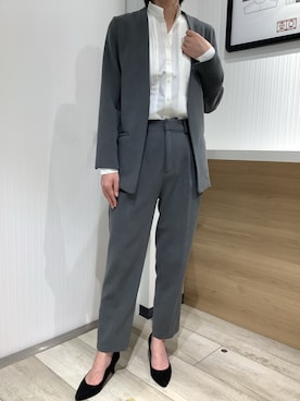 「NANO universe（ナノユニバース）のアイテム（スーツジャケット）」を使った、TOKYO SHIRTS OUTLET 福岡マリノアシティ店さん（レディース・164cm）の夏コーディネート