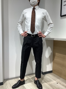 「アイテム（ネクタイ）」を使った、TOKYO SHIRTS OUTLET 福岡マリノアシティ店さん（メンズ・172cm）の冬コーディネート