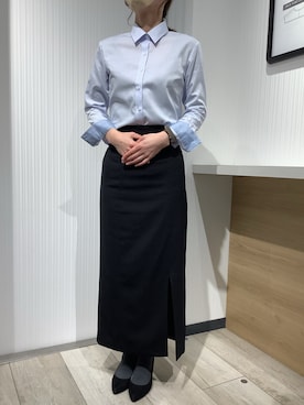 「アイテム（ビジネスシャツ）」を使った、TOKYO SHIRTS OUTLET 福岡マリノアシティ店さん（レディース・164cm）の冬コーディネート