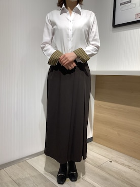「アイテム（ビジネスシャツ）」を使った、TOKYO SHIRTS OUTLET 福岡マリノアシティ店さん（レディース・160cm）の秋コーディネート
