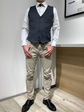 「アイテム（ビジネスシャツ）」を使った、TOKYO SHIRTS OUTLET 福岡マリノアシティ店さん（メンズ・172cm）の冬コーディネート