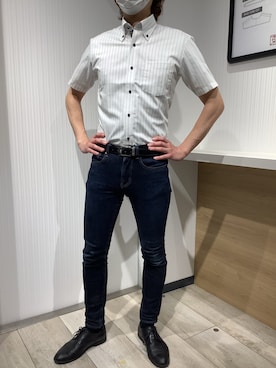 「アイテム（ビジネスシャツ）」を使った、TOKYO SHIRTS OUTLET 福岡マリノアシティ店さん（メンズ・172cm）の春コーディネート