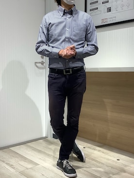 「アイテム（ビジネスシャツ）」を使った、TOKYO SHIRTS OUTLET 福岡マリノアシティ店さん（メンズ・172cm）の秋コーディネート
