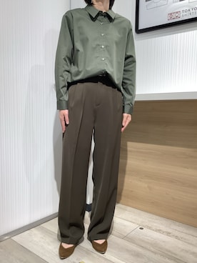 「カーキシャツ」｜TOKYO SHIRTS OUTLET 福岡マリノアシティ店さん（レディース・164cm）の夏コーディネート