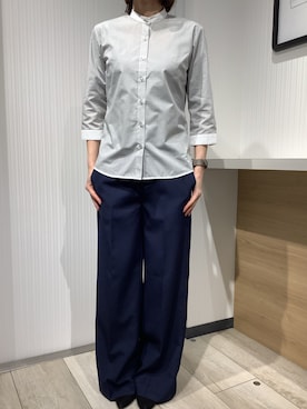 「アイテム（ビジネスシャツ）」を使った、TOKYO SHIRTS OUTLET 福岡マリノアシティ店さん（レディース・164cm）の春コーディネート