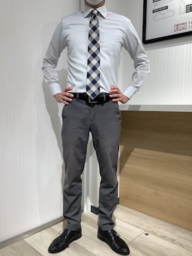 「アイテム（ネクタイ）」を使った、TOKYO SHIRTS OUTLET 福岡マリノアシティ店さん（メンズ・172cm）の冬コーディネート