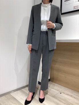 「NANO universe（ナノユニバース）のアイテム（スーツジャケット）」を使った、TOKYO SHIRTS OUTLET 福岡マリノアシティ店さん（レディース・164cm）の夏コーディネート