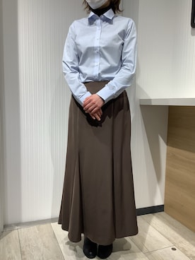 「アイテム（ビジネスシャツ）」を使った、TOKYO SHIRTS OUTLET 福岡マリノアシティ店さん（レディース・160cm）の春コーディネート