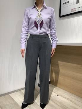 「アイテム（ビジネスシャツ）」を使った、TOKYO SHIRTS OUTLET 福岡マリノアシティ店さん（レディース・164cm）の冬コーディネート