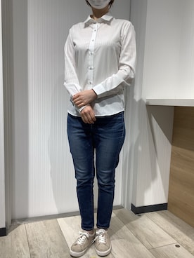 「アイテム（ビジネスシャツ）」を使った、TOKYO SHIRTS OUTLET 福岡マリノアシティ店さん（レディース・160cm）の春コーディネート