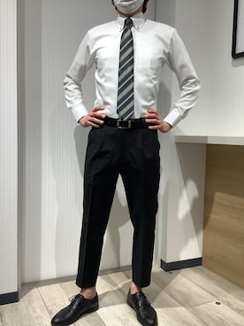 「アイテム（ビジネスシャツ）」を使った、TOKYO SHIRTS OUTLET 福岡マリノアシティ店さん（メンズ・172cm）の冬コーディネート