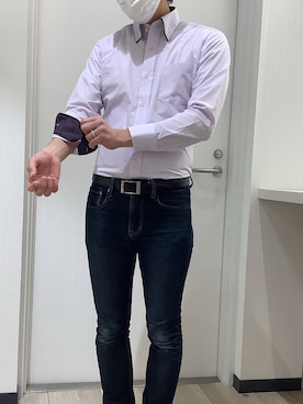 ビジネスシャツ パープル系 を使ったメンズ人気ファッションコーディネート ユーザー ショップスタッフ Wear