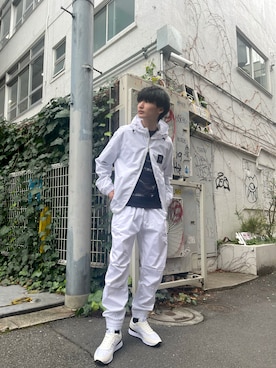 「セットアップ風」｜「アイテム（ブルゾン）」を使った、axharajukuさん（メンズ・175cm）の冬コーディネート