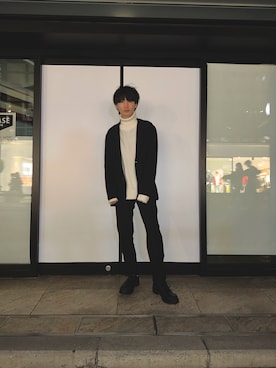 「原宿」｜「アイテム（チノパンツ）」を使った、axharajukuさん（メンズ・175cm）の冬コーディネート