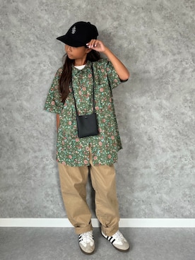 「アイテム（帽子）」を使った、𝚛𝚢𝚞☺︎𝚗𝚊𝚗𝚘さん（キッズ・138cm）の秋コーディネート