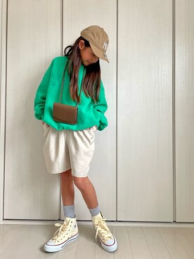 「アイテム（その他パンツ、ホワイト系）」を使った、𝚛𝚢𝚞☺︎𝚗𝚊𝚗𝚘さん（キッズ・130cm）の春コーディネート