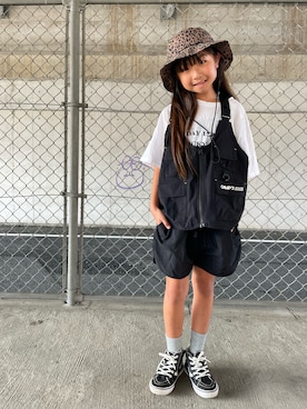 「Right-on KIDS（ライトオンキッズ）のアイテム」を使った、𝚛𝚢𝚞☺︎𝚗𝚊𝚗𝚘さん（キッズ・130cm）の夏コーディネート
