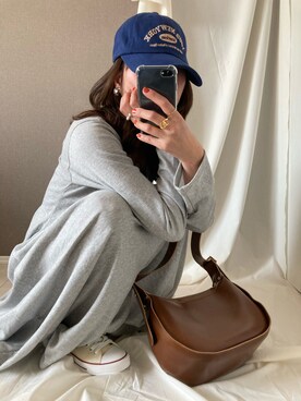 「DHOLIC（ディーホリック）のアイテム（キャップ）」を使った、hanil1990さん（レディース・160cm）の春コーディネート