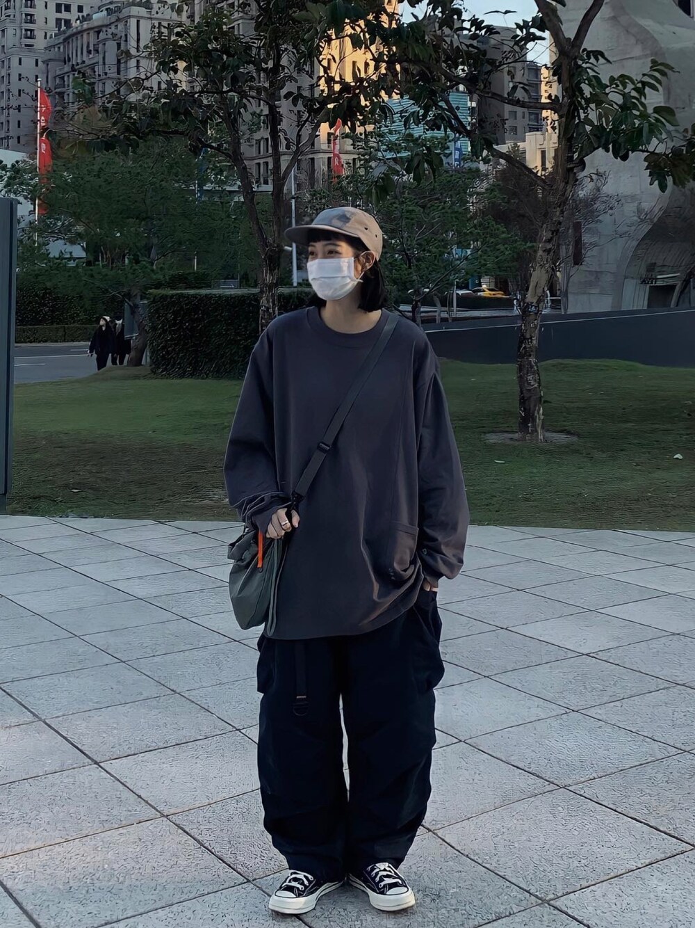「GOOPiMADE、goopi」｜「goopiのアイテム（トップス、グレー系）」を使った、serserenaxxさん（レディース・166cm）の冬コーディネートの1枚目の写真