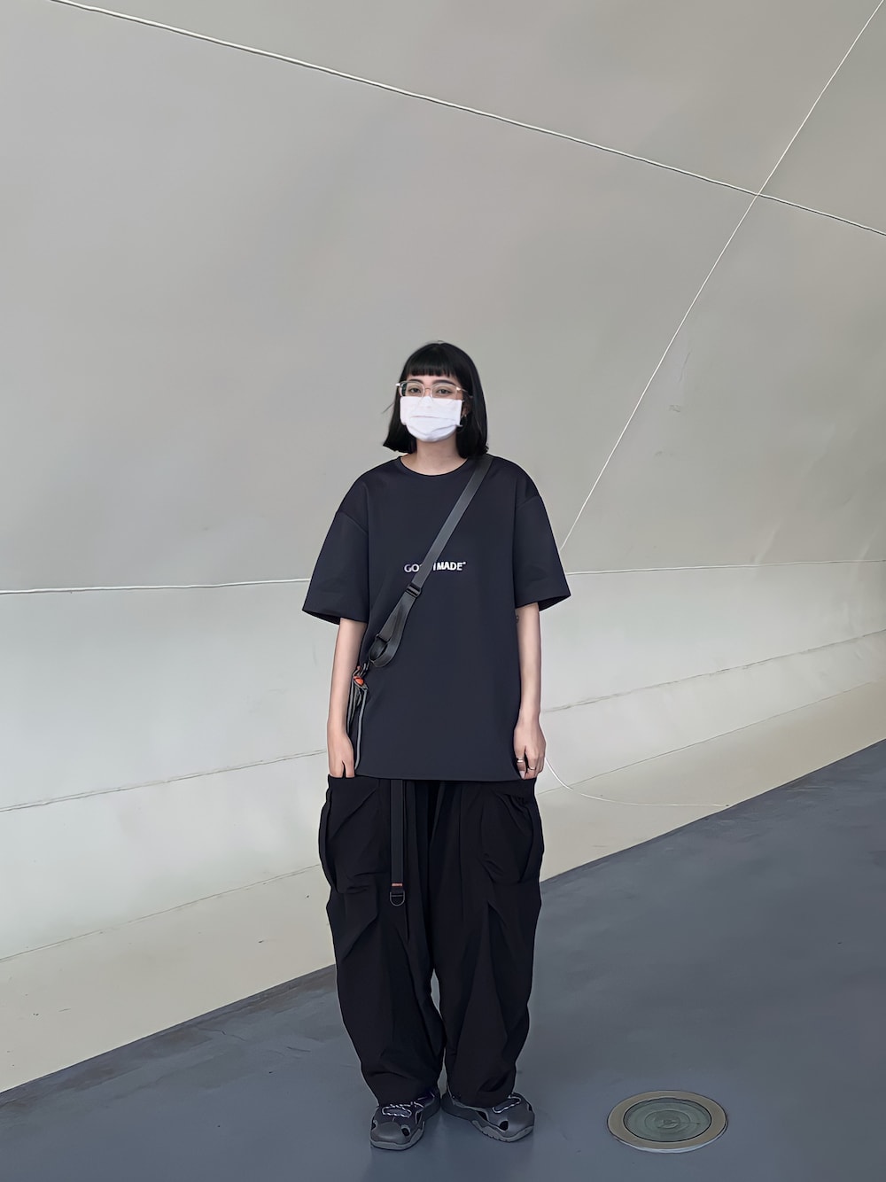 「goopi、GOOPiMADE」｜「goopiのアイテム（ジャケット/アウター、ブラック系）」を使った、serserenaxxさん（レディース・166cm）の冬コーディネートの1枚目の写真