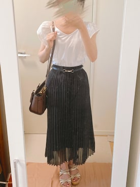 「& chouette（アンドシュエット）のアイテム（ショルダーバッグ）」を使った、ぽぽりさん（レディース・152cm）の夏コーディネート